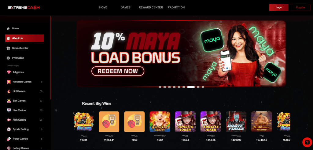Extreme Cash homepage