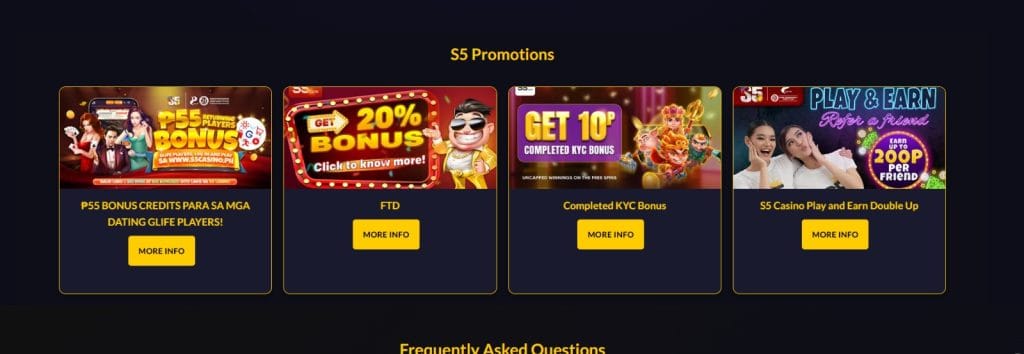s5 casino bonuses