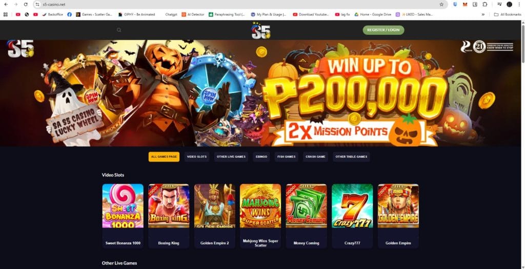 s5 casino homepage